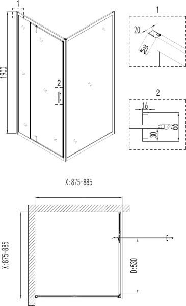 Душевой угол Niagara NG-6601 90x90