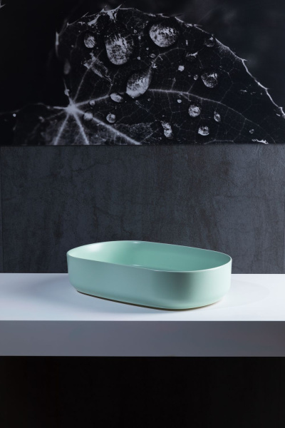 Раковина накладная овальная Allen Brau Fantasy 4.11022.MT керамика цвет зеленый