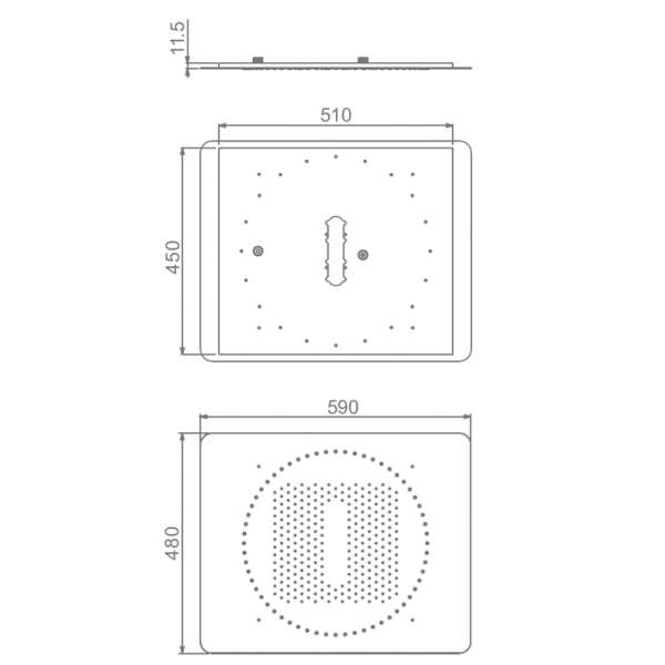 Верхний душ потолочный Raglo  R452.03 хром 