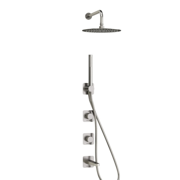 Душевая система со смесителем Wasserkraft Tauber 6400 A6451.297.298.097.121.275.100.276 монтаж встраиваемая в стену без термостата никель