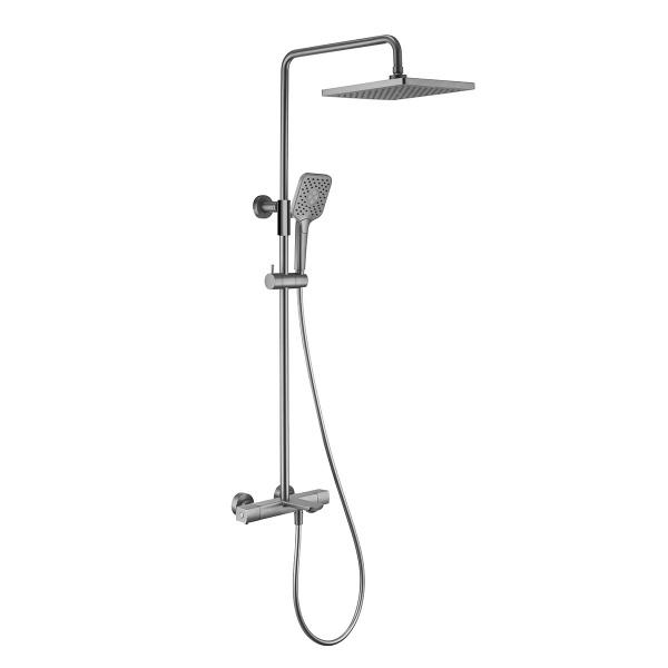 Душевая система со смесителем Vincea Next VSFS-1N1TGM монтаж настенная с термостатом вороненая сталь