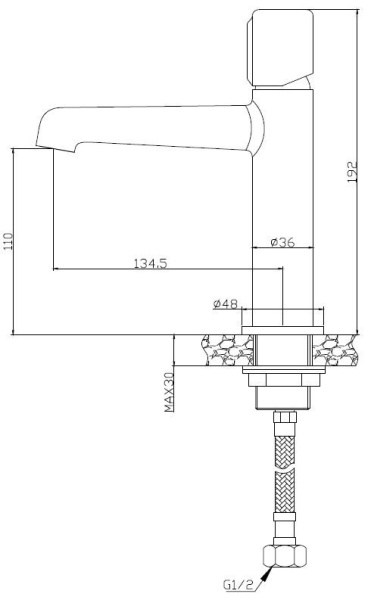 Смеситель для раковины BelBagno Uno UNO-LVM-NERO черный матовый