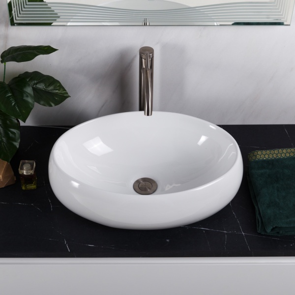 Раковина  овальная BelBagno  BB1085 фаянс цвет белый глянцевый