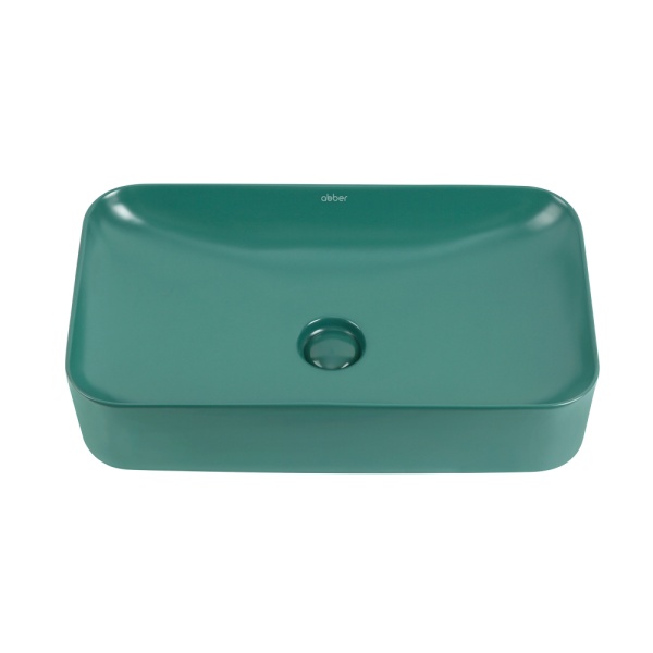 Раковина накладная прямоугольная Abber Rechteck AC2204MBG фаянс цвет зеленый матовый