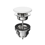 Донный клапан универсальный Kerama Marazzi DRR.1/WHT латунь/керамика белый