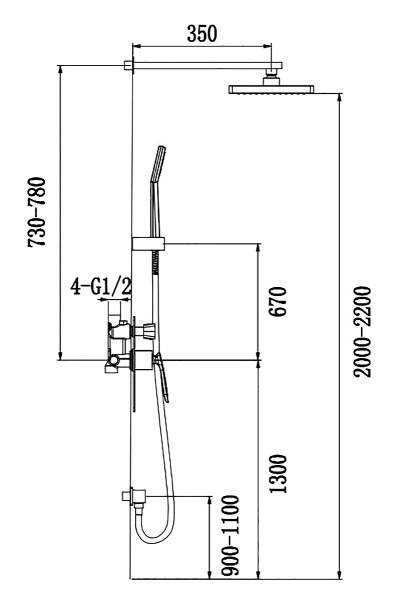 Душевая система со смесителем Timo Helmi SX-4069/00-16SM монтаж встраиваемая в стену без термостата хром/белый