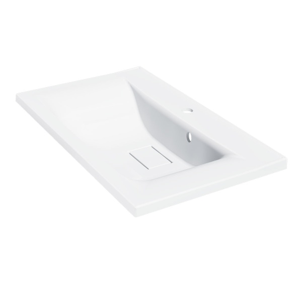 Раковина мебельная прямоугольная Vincea  VCB-3M750W литьевой мрамор цвет белый