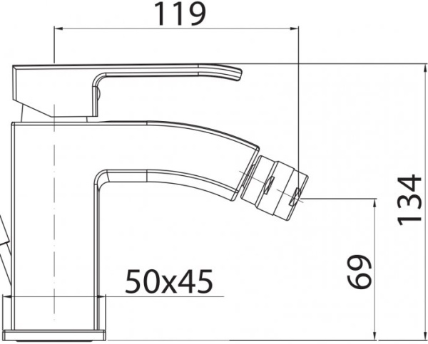 Смеситель для биде Cezares Livello LIVELLO-BSM1-01-W0 латунь 