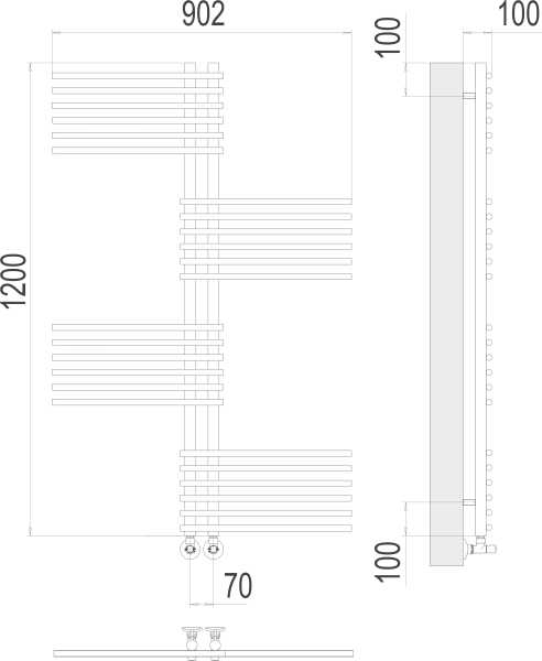 Полотенцесушитель водяной Terminus Европа П24  90x120 4670078530622 хром