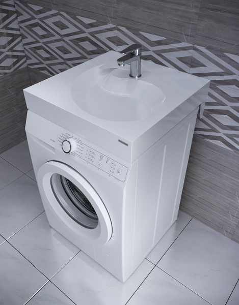 Раковина подвесная квадратная  Paulmark Winken PM740431 литьевой мрамор цвет белый