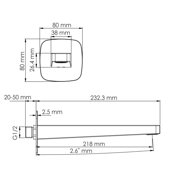 Гигиеническая лейка Wasserkraft  A136 хром 