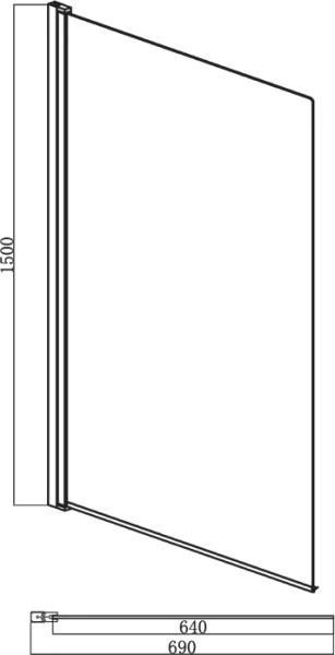 Стеклянные шторки для ванной Bravat BG070.5120A 70x150