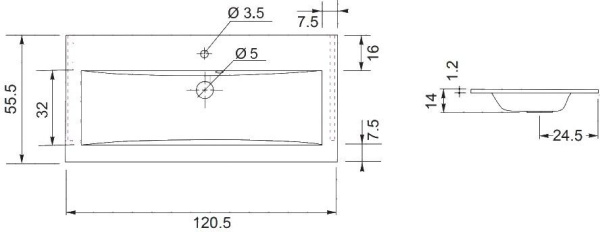 Раковина мебельная прямоугольная Aquanet Мадонна НФ-00007495 литьевой мрамор цвет белый