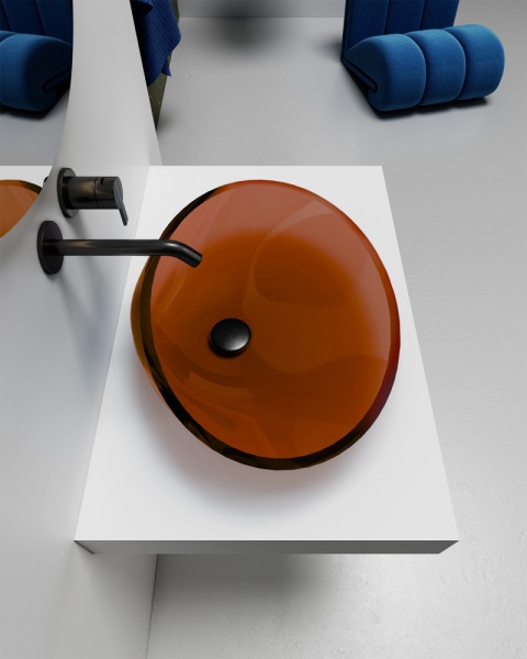 Раковина  овальная Abber Kristall AT2812Opal полиэфирная смола цвет коричневый