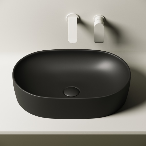 Раковина накладная овальная Ceramica Nova Element CN6047MB фарфор цвет черный матовый
