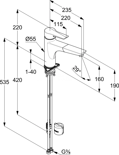 Смеситель для кухни Kludi Mix 329433975 без подключения к фильтру черный