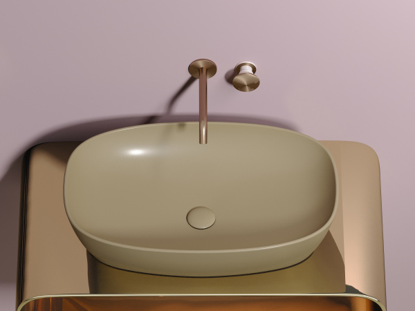 Раковина накладная овальная Ceramica Nova Element CN6049MC фарфор цвет бежевый матовый