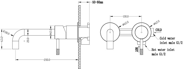 Смеситель для раковины Boheme Uno 465-G золото