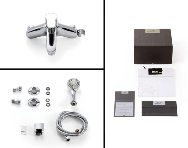 Смеситель для ванны или душа D&K Rhein DA1393201 настенный 
без термостата хром