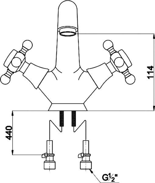 Смеситель для раковины Timo Nelson 1911Fsilver матовый хром