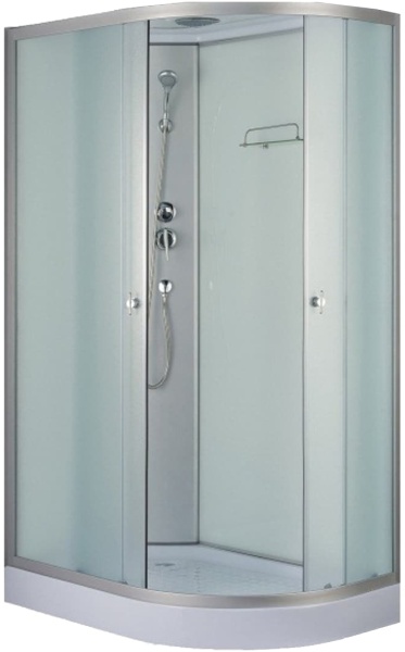 Душевая кабина с крышей Niagara Eco NG-4312-14L асимметричная  120x80 стекла матовые, профиль матовый хром