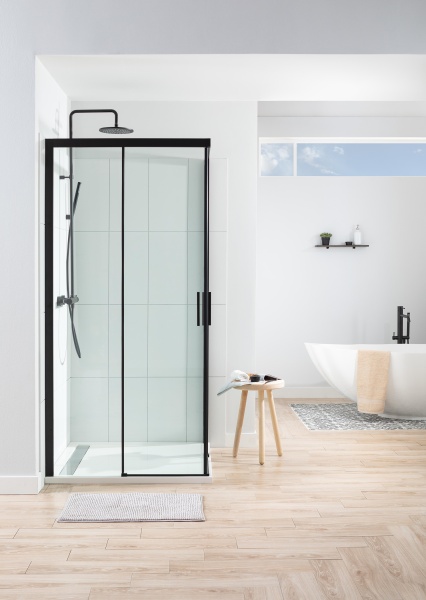 Душевой угол Aquanet Pleasure AE60-S-100x100U-BT квадратная  100x100 стекла прозрачные, профиль черный