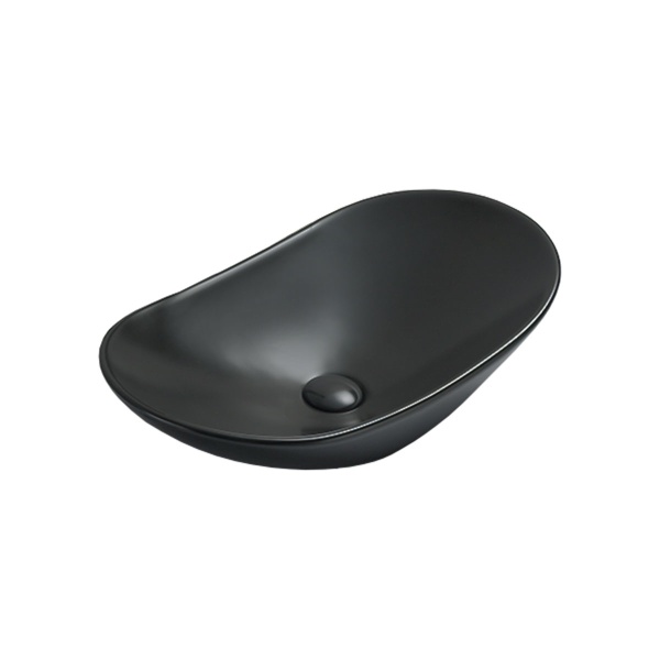 Раковина накладная овальная Vincea  VBS-508MB фарфор цвет черный матовый
