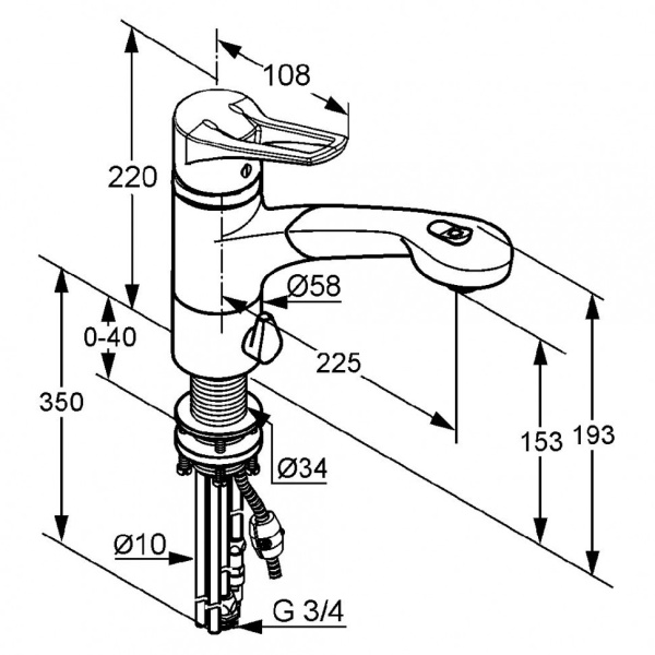 Смеситель для кухни Kludi MX 399450562 без подключения к фильтру хром