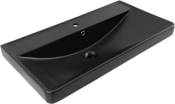 Раковина мебельная прямоугольная Aquanet Ирис 00329250 керамика цвет черный матовый