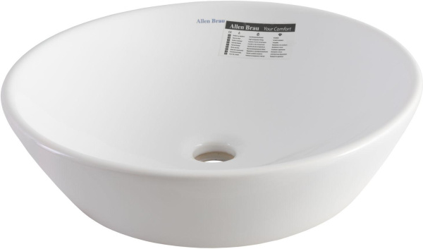 Раковина накладная круглая Allen Brau Fantasy 4.11019.20 керамика цвет белый