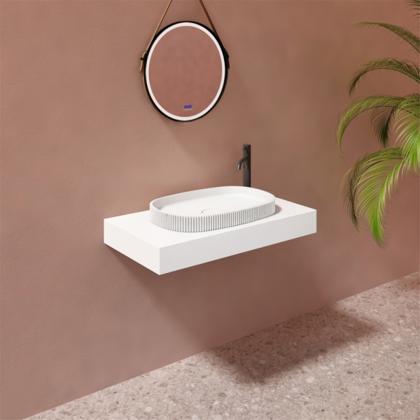 Раковина  овальная Abber STEIN AS2601 искусственный камень цвет белый матовый