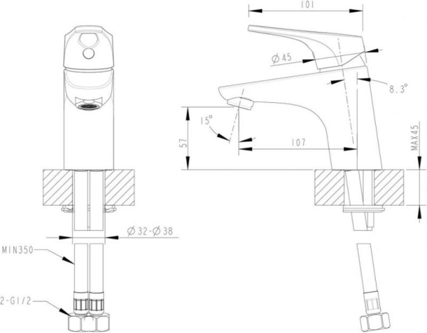 Смеситель для раковины Bravat Drop-D F148162C хром