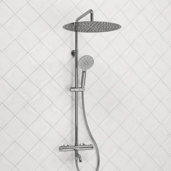 Душевая система со смесителем Wasserkraft  A188.117.127.087.CH Thermo монтаж настенная с термостатом хром