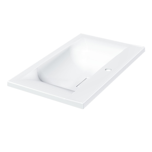 Раковина мебельная прямоугольная Vincea  VCB-3M750W литьевой мрамор цвет белый