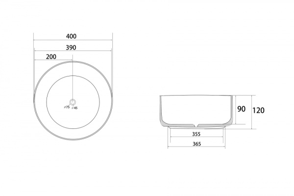 Раковина  круглая Abber Bequem AC2109MW фаянс цвет белый матовый