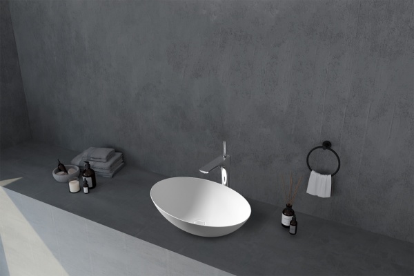 Раковина  овальная Abber STEIN AS2609 искусственный камень цвет белый матовый