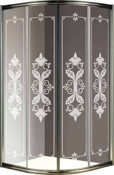 Душевой угол Cezares Giubileo GIUBILEO-R-2-80-SCORREVOLE-CP-Br четверть круга  стекла прозрачные, профиль бронза