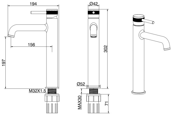 Смеситель для раковины Allen Brau Priority 5.31002-BN брашированный никель