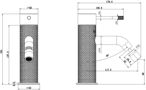 Смеситель для биде Allen Brau Priority 4.0 5.31С04-BN латунь брашированный никель