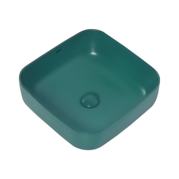 Раковина накладная квадратная  Abber Rechteck AC2211MBG фаянс цвет темно-зеленый матовый