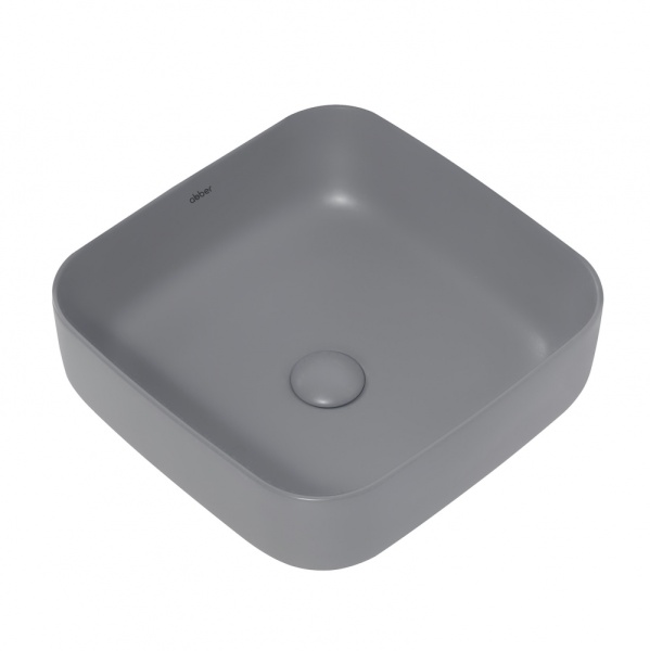 Раковина накладная квадратная  Abber Rechteck AC2211MG фаянс цвет серый матовый