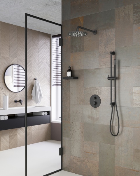 Душевая система со смесителем Timo Saona SX-2309/03SM монтаж встраиваемая в стену без термостата черный