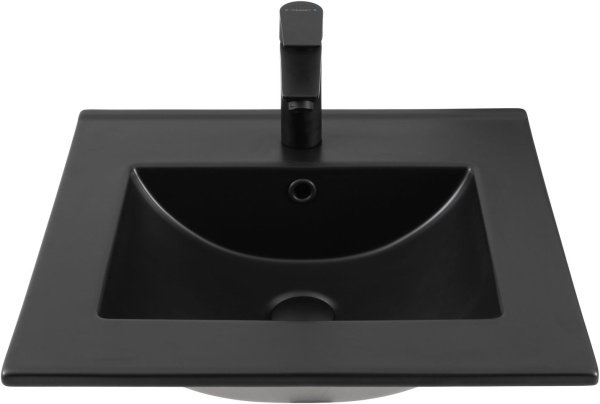Раковина мебельная квадратная  Aquanet Flat 00329252 керамика цвет черный матовый