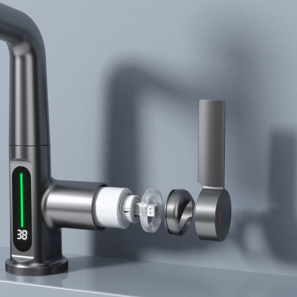 Смеситель для раковины Black&White Universe SD3027GM оружейная сталь