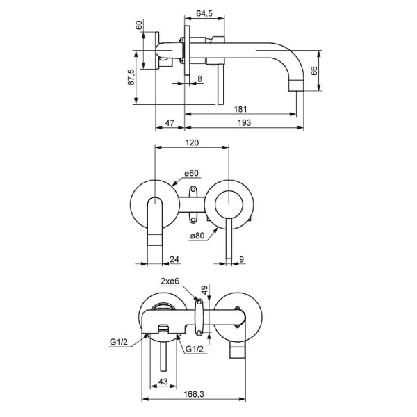 Смеситель для раковины Damixa Scandinavian Pure 360260600 золото