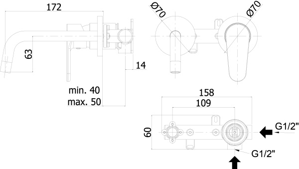 Смеситель для раковины Paffoni Green GR101CR70 