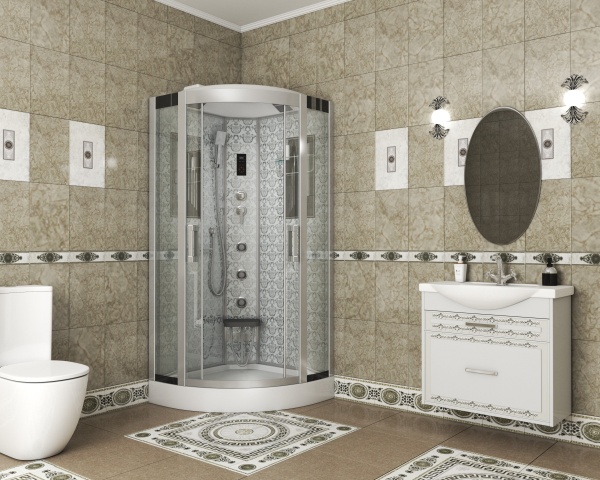 Душевая кабина с крышей Niagara Luxe 7715W четверть круга   стекла , профиль хром