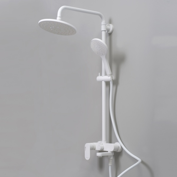 Душевая система со смесителем Wasserkraft Mindel A18501 монтаж настенная без термостата белый