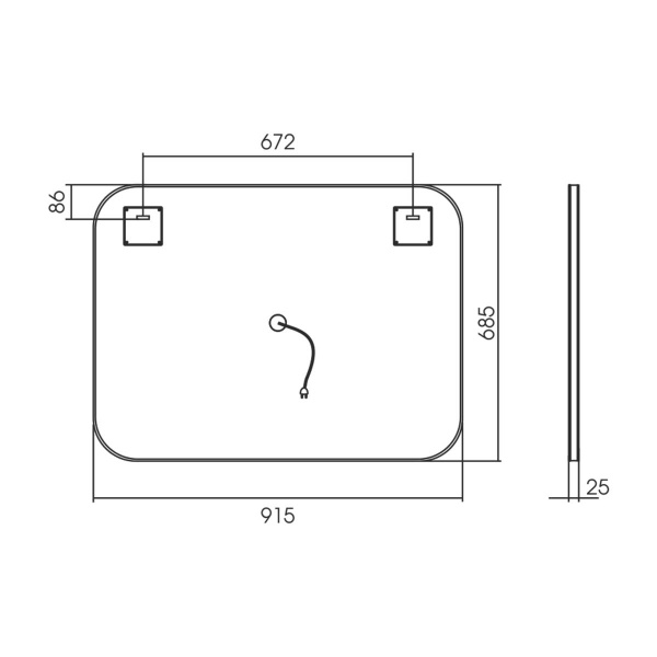Зеркало для ванной комнаты Vincea  VLM-2I800 80x55 с подсветкой