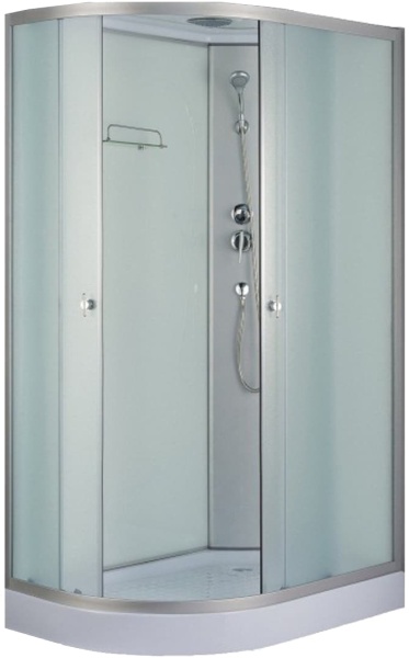Душевая кабина с крышей Niagara Eco NG-4312-14R асимметричная  120x80 стекла матовые, профиль матовый хром